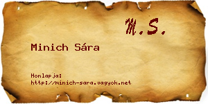 Minich Sára névjegykártya