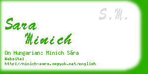 sara minich business card